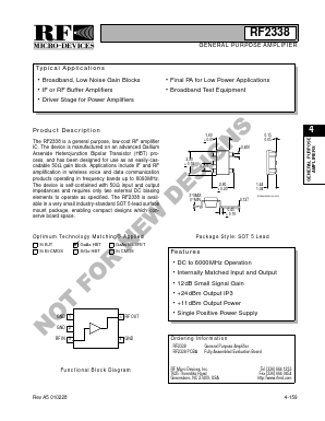 RF2338PCBA Datasheet PDF RF Micro Devices