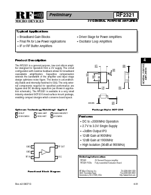 RF2321PCBA Datasheet PDF RF Micro Devices