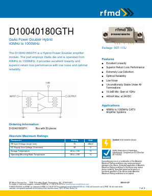 D10040180GTH Datasheet PDF RF Micro Devices