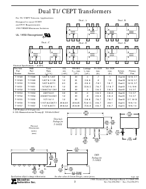 T-10157 Datasheet PDF Rhombus Industries Inc.