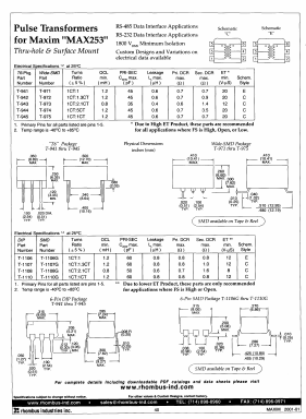 T-1108G Datasheet PDF Rhombus Industries Inc.