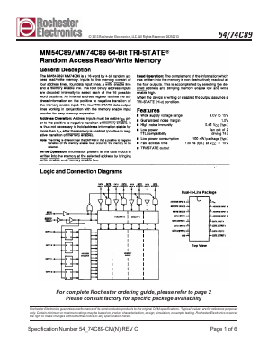 MM54C89WB Datasheet PDF Rochester Electronics