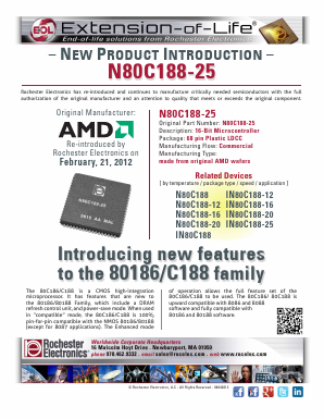 N80C188-16 Datasheet PDF Rochester Electronics