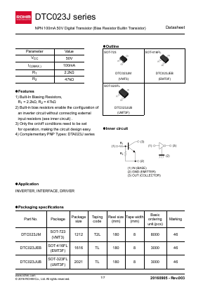 DTC023JEB Datasheet PDF ROHM Semiconductor