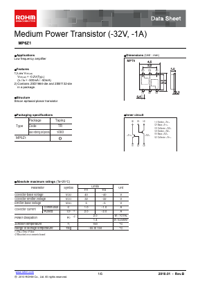 MP6Z1 Datasheet PDF ROHM Semiconductor