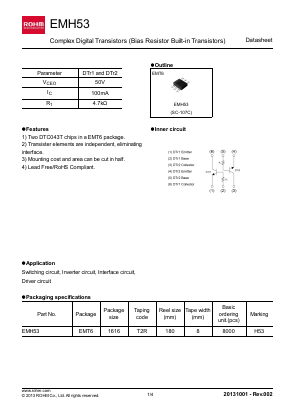 EMH53 Datasheet PDF ROHM Semiconductor