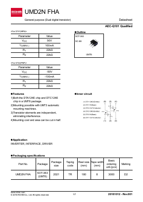 UMD2NFHA Datasheet PDF ROHM Semiconductor