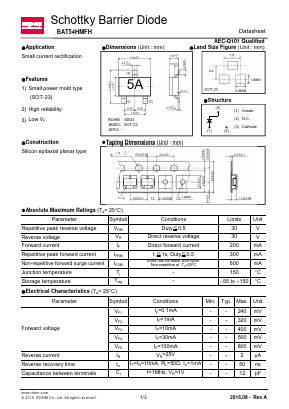 BAT54HMFH Datasheet PDF ROHM Semiconductor