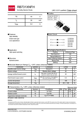 RB731XNFH Datasheet PDF ROHM Semiconductor