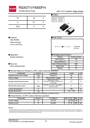 RSX071VYM30FH Datasheet PDF ROHM Semiconductor