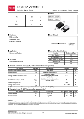 RSX051VYM30FH Datasheet PDF ROHM Semiconductor