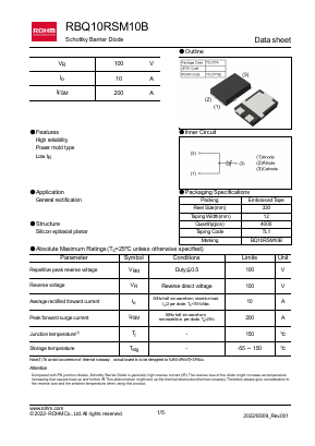 RBQ10RSM10B Datasheet PDF ROHM Semiconductor
