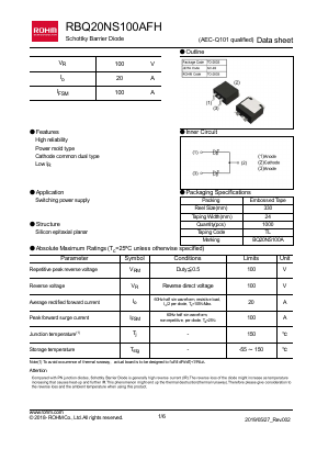 RBQ20NS100AFH Datasheet PDF ROHM Semiconductor