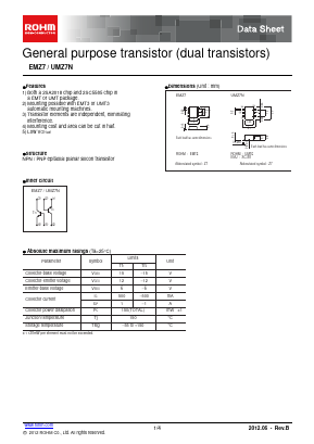 EMZ7 Datasheet PDF ROHM Semiconductor