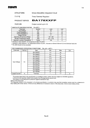 BA178XXFP Datasheet PDF ROHM Semiconductor