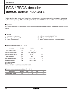 BU1920 Datasheet PDF ROHM Semiconductor