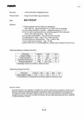 BA7654F Datasheet PDF ROHM Semiconductor