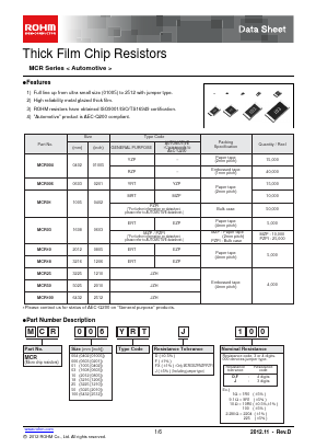 MCR006EZPFX100 Datasheet PDF ROHM Semiconductor