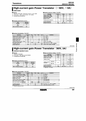 2SB1639 Datasheet PDF ROHM Semiconductor