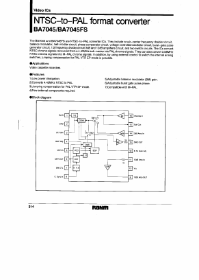 BA7045FS Datasheet PDF ROHM Semiconductor