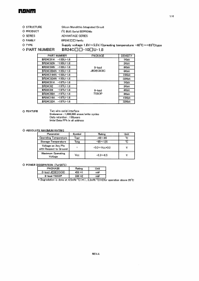 BR24C08A-10TU-1.8 Datasheet PDF ROHM Semiconductor