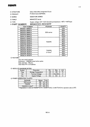 BR24C01-RDS6TP Datasheet PDF ROHM Semiconductor