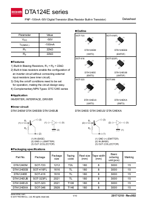 DTA124E Datasheet PDF ROHM Semiconductor