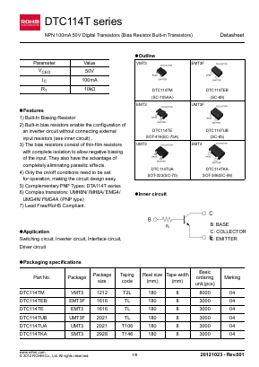 DTC114TM Datasheet PDF ROHM Semiconductor