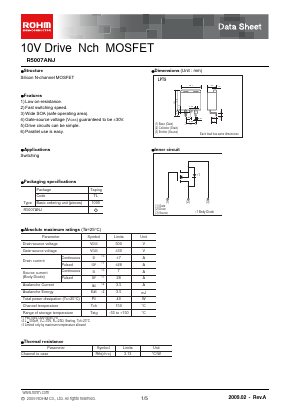 R5007ANJTL Datasheet PDF ROHM Semiconductor