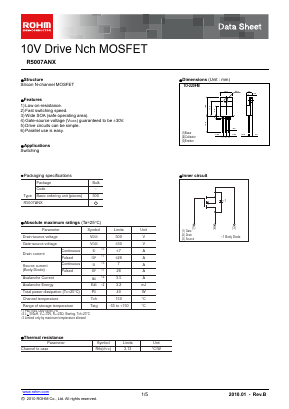 R5007ANX Datasheet PDF ROHM Semiconductor