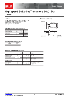 2SA1952TL Datasheet PDF ROHM Semiconductor