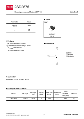 2SD2675TL Datasheet PDF ROHM Semiconductor