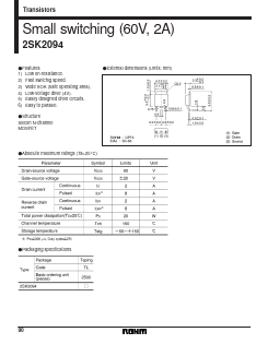 2SK2094 Datasheet PDF ROHM Semiconductor