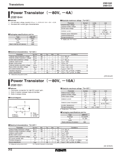 2SB1644 Datasheet PDF ROHM Semiconductor