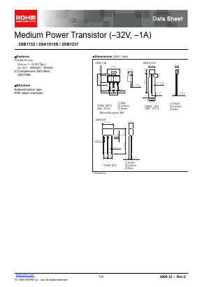 2SB1237 Datasheet PDF ROHM Semiconductor