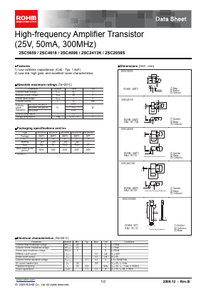 2SC5659T2L Datasheet PDF ROHM Semiconductor