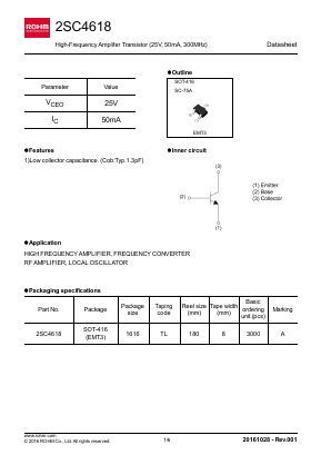 2SC4618 Datasheet PDF ROHM Semiconductor