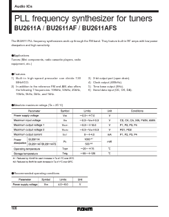 BU2611AFS Datasheet PDF ROHM Semiconductor