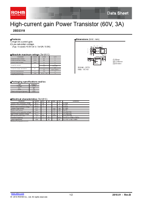 2SD2318_10 Datasheet PDF ROHM Semiconductor
