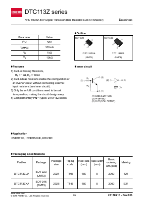 DTC113ZKA Datasheet PDF ROHM Semiconductor