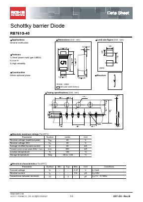 RB751G-40 Datasheet PDF ROHM Semiconductor