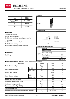 R6035ENZ Datasheet PDF ROHM Semiconductor