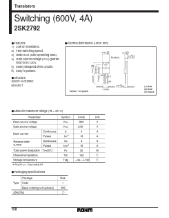 2SK2792 Datasheet PDF ROHM Semiconductor