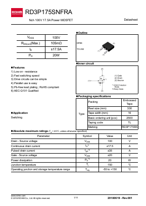 RD3P175SNFRA Datasheet PDF ROHM Semiconductor