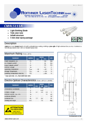 CM4L5111A Datasheet PDF Roithner LaserTechnik GmbH