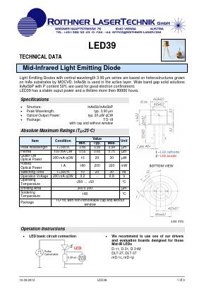 LED39_ Datasheet PDF Roithner LaserTechnik GmbH