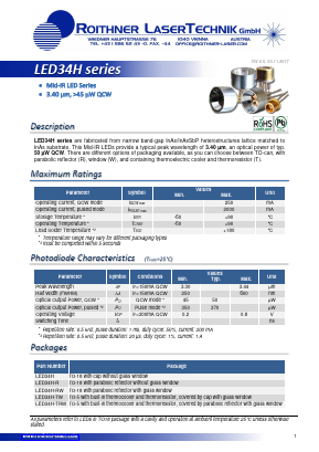 LED34H-TRW Datasheet PDF Roithner LaserTechnik GmbH