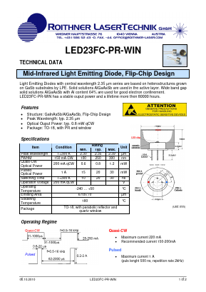 LED23FC-PR-WIN Datasheet PDF Roithner LaserTechnik GmbH