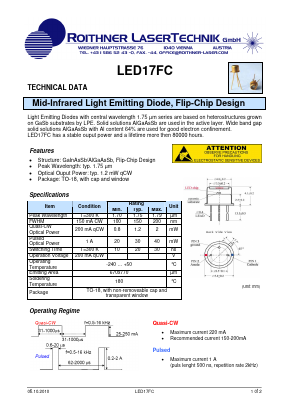 LED17FC Datasheet PDF Roithner LaserTechnik GmbH