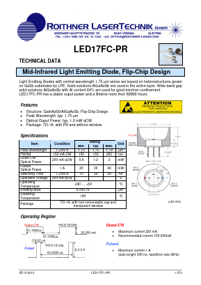 LED17FC-PR Datasheet PDF Roithner LaserTechnik GmbH